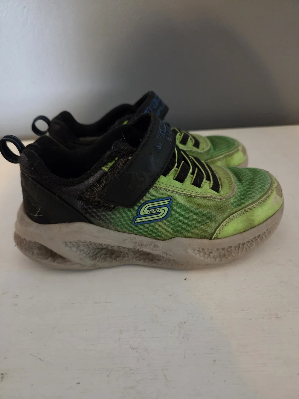 Skechers Kids Black Sandals with Blue Accents